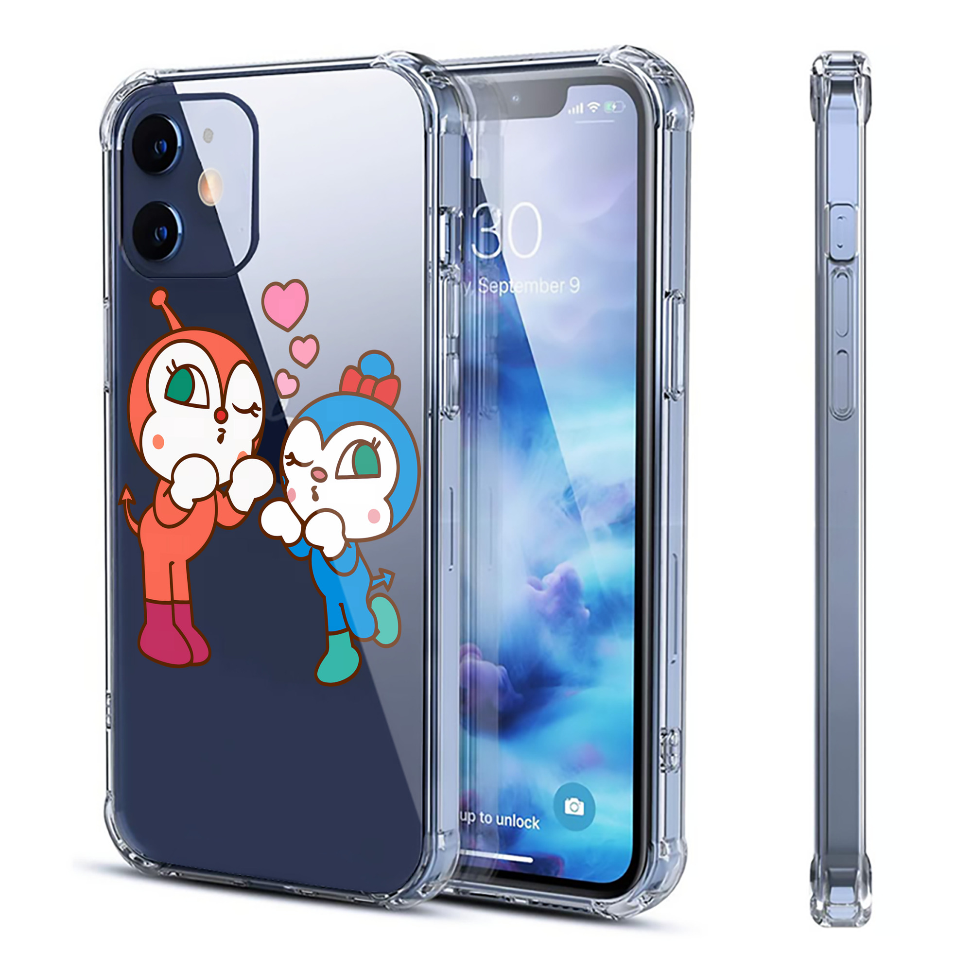（画像用） アンパンマン Anpanman 【iPhone 12シリーズ対応】透明スマホケース（クリアソフトケース）
